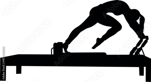 Fitness Silhouette. Pilates with Equipment