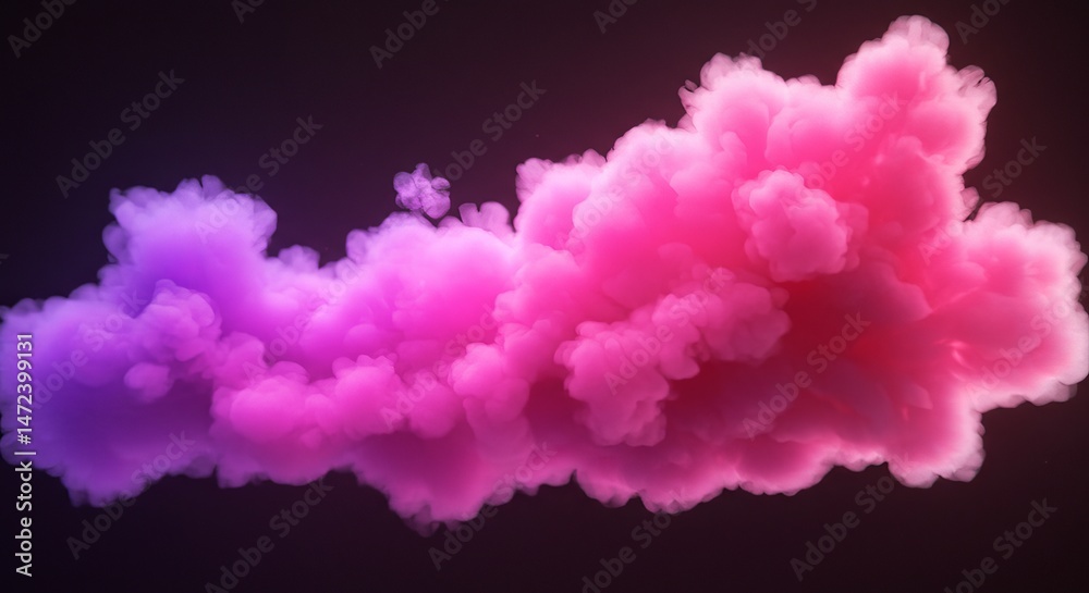Fototapeta premium Abstract Pink and Purple Smoke Cloud Digital Art Vivid Colors, Dreamlike Texture, Ethereal Atmosphere
