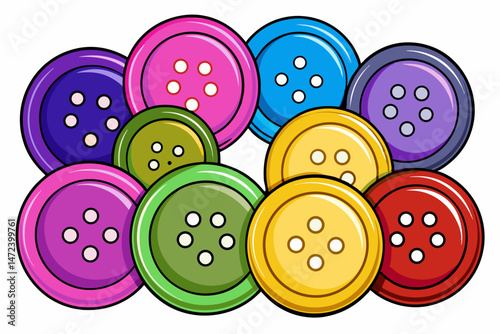 set of colorful clothing buttons