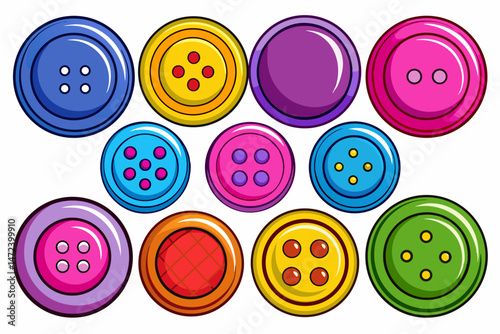 set of colorful clothing buttons