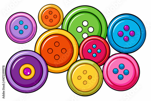 set of colorful clothing buttons