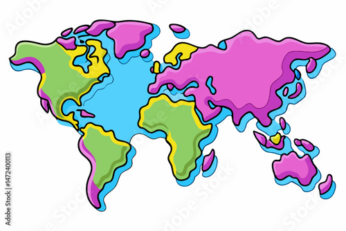 map of the world with a white background
