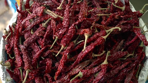 Spicy dried chillies or Lal mirch Indian Marketplace