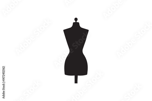 simple and unobtrusive female  mannequin vector silhouette illustration isolated in white background