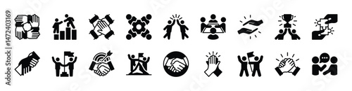 фотографія Teamwork icon vector set