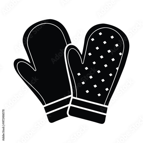 Oven mitts illustration vector art
