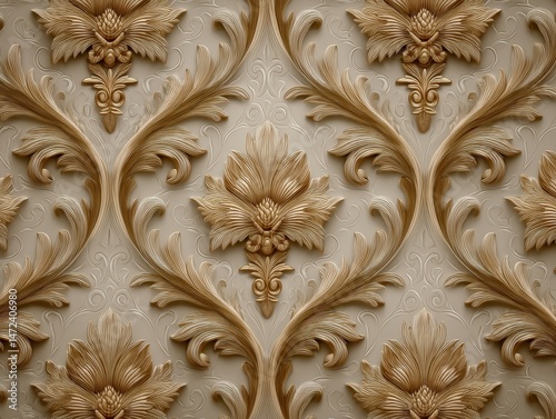 Ornate floral patterns in w...