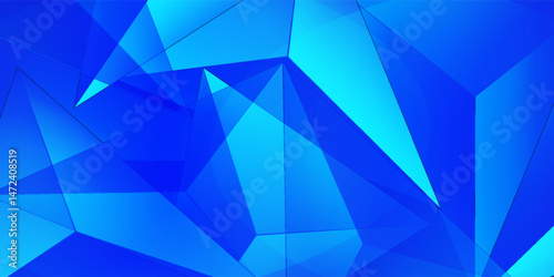 Abstract geometric shape background vector design in blue tones in eps 10
