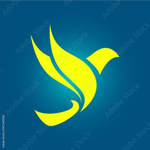 Wings bird trendy artwork amazing abstract vector illustration colorful useful design