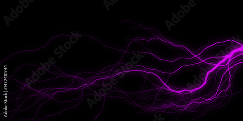 lightnings and thunder bold Stike at summer storm isolated on pink, black. set of lightning bolt on transparent background. Black marble stone texture. Lightning in dark sky