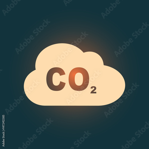 Carbon Dioxide Gas trendy icon honest abstract vector illustration colorful artwork