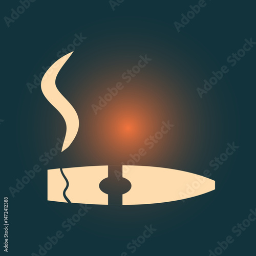 Cigar trendy icon honest abstract vector illustration colorful artwork beautiful design