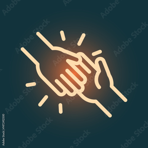 Donation hand trendy icon honest abstract vector illustration colorful artwork beautiful design