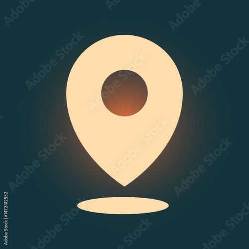 Location pin trendy icon honest abstract vector illustration colorful artwork beautiful design