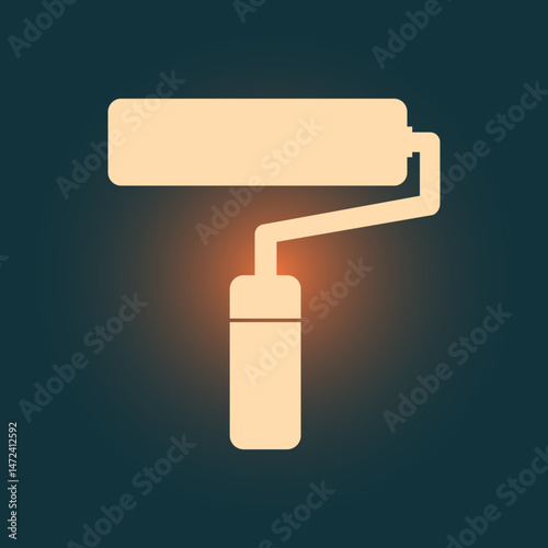 Paint Roller trendy icon honest abstract vector illustration colorful artwork beautiful design