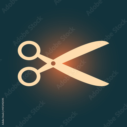 Scissors trendy icon honest abstract vector illustration colorful artwork beautiful design