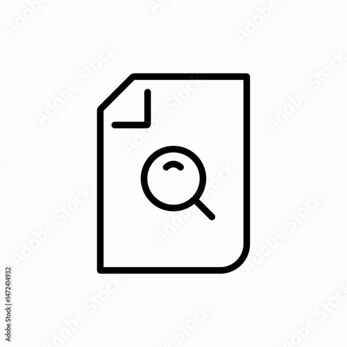 Document search find file magnifier icon vector sign
