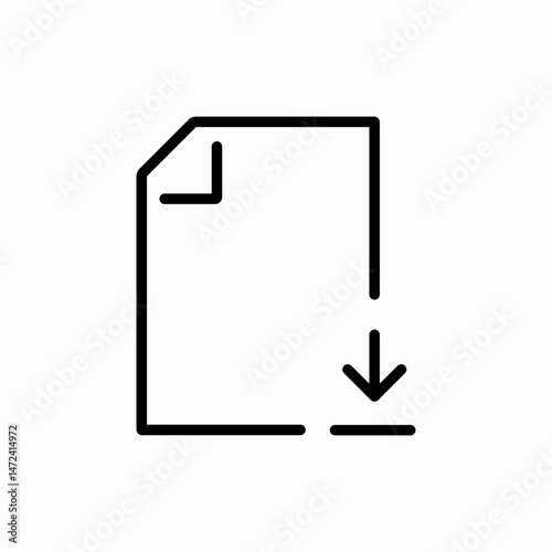 Document download arrow file save icon vector sign