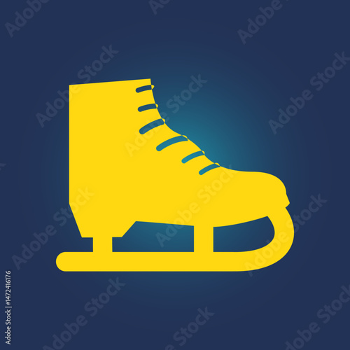 Ice Skate trendy icon ethical abstract vector illustration colorful artwork beautiful design