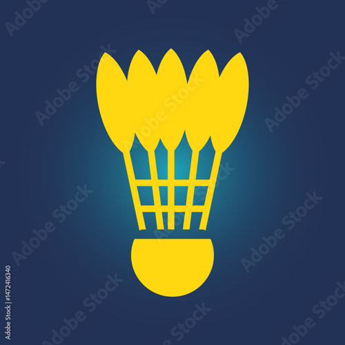 Shuttlecock trendy icon ethical abstract vector illustration colorful artwork beautiful design
