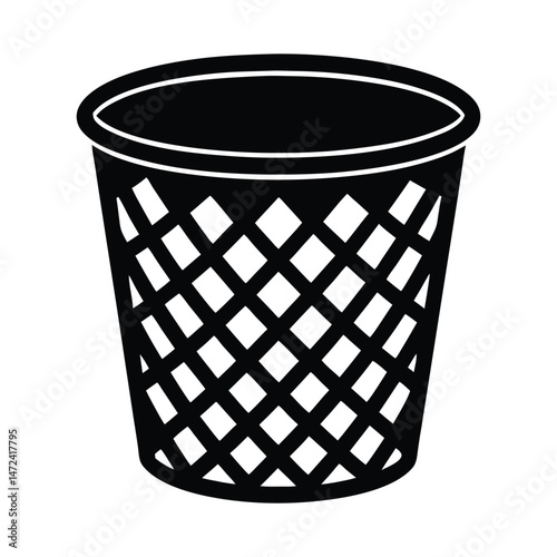 trash bin icon Laundry hamper illustration vector art
