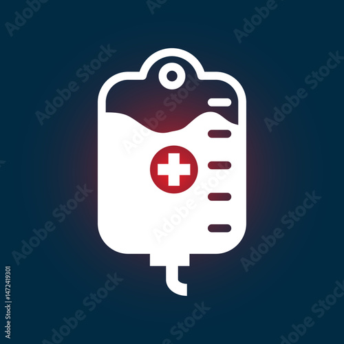 Blood bag trendy icon amazing abstract vector illustration colorful artwork beautiful design