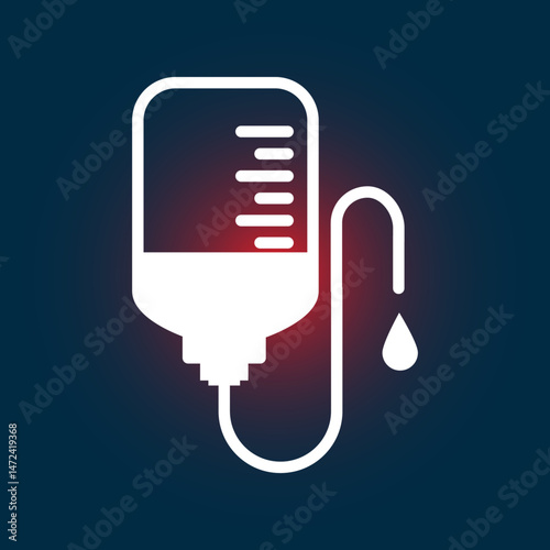 Infuse blood bag trendy icon amazing abstract vector illustration colorful artwork beautiful design