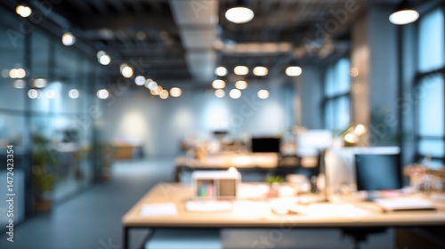Wallpaper Mural Blurred Office Interior with Defocused Effect in Modern Workspace Torontodigital.ca