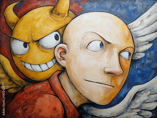 Angel and Devil Influence Man