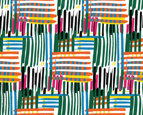 abstract Hand-drawn seamless geometric pattern with brush strokes. seamless pattern with strokes.line pattern. perfect for fabric, wallpaper, banner, wraping paper.