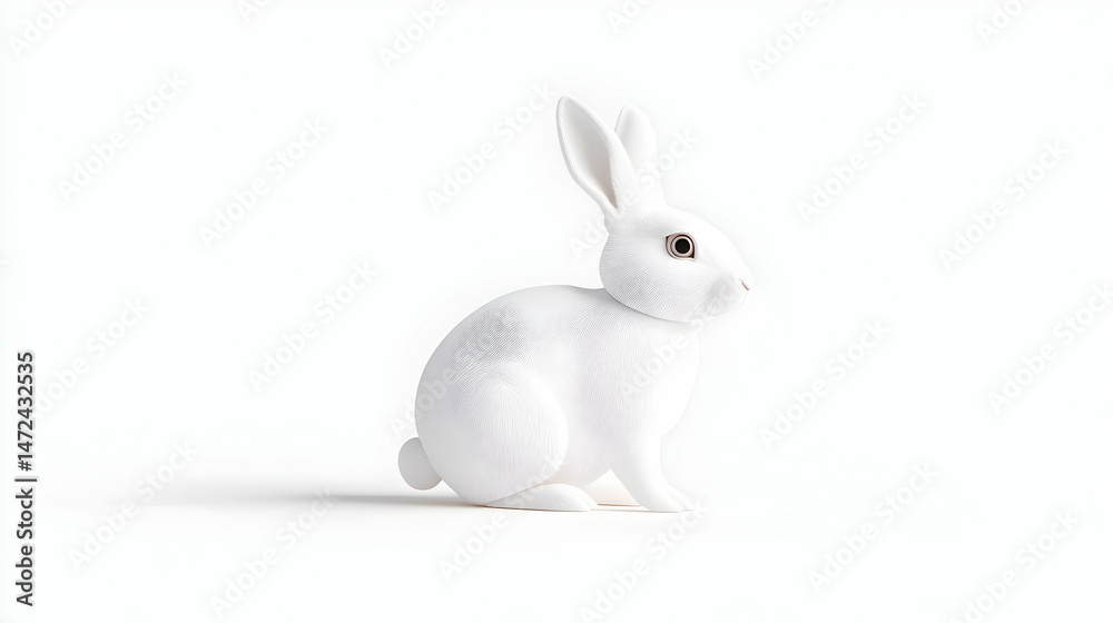 Obraz premium White rabbit figurine