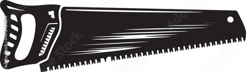Rugged Hand Saw Silhouette for Carpentry Woodwork Tool Illustration