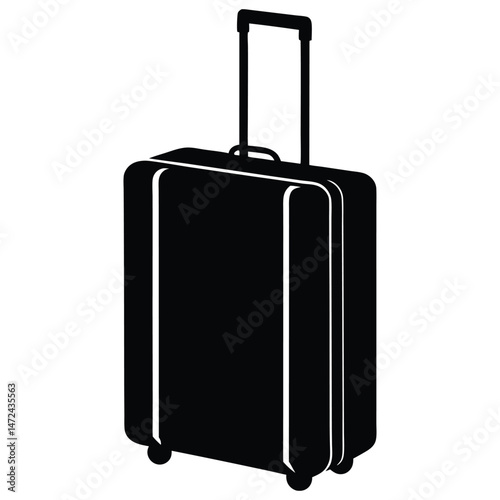 suitcase silhouette isolated on white background