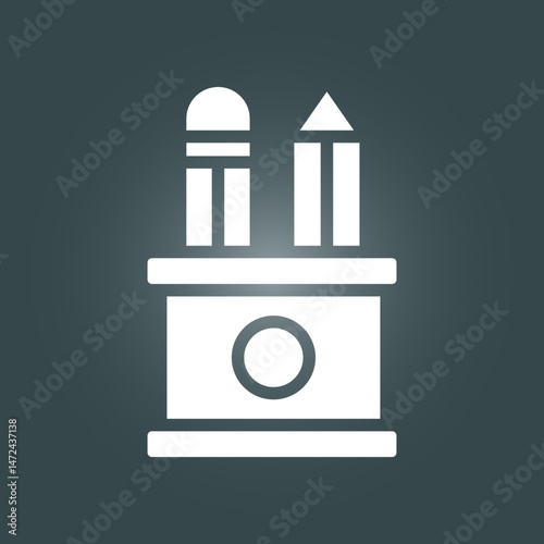 Pencil case trendy icon magnificent abstract vector illustration colorful artwork beautiful design
