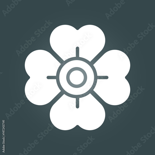 Flower trendy icon magnificent abstract vector illustration colorful artwork beautiful design