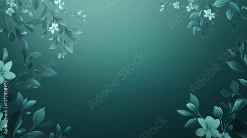 Clean abstract green background with subtle floral accents, designed for modern digital content like cards, posters, and social media