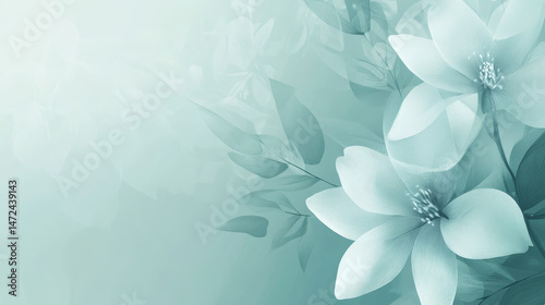 Clean abstract green background with subtle floral accents, designed for modern digital content like cards, posters, and social media