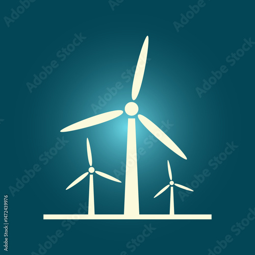 Turbine windmill trendy artwork glorious abstract vector illustration colorful useful design