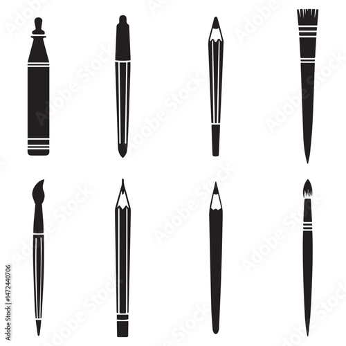Artistic Brush Silhouettes vector for Designers and Creators