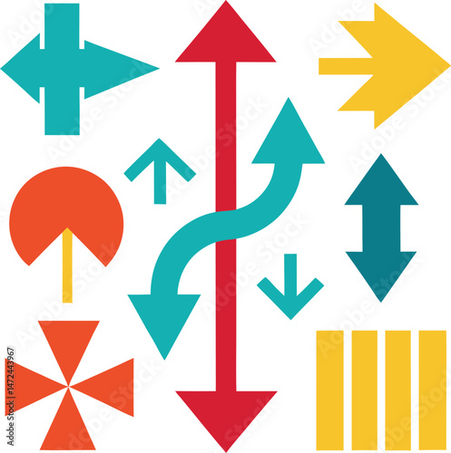A vector set of different styles and directions 