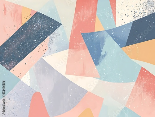 Abstract geometric shapes in pastel colors (1)
