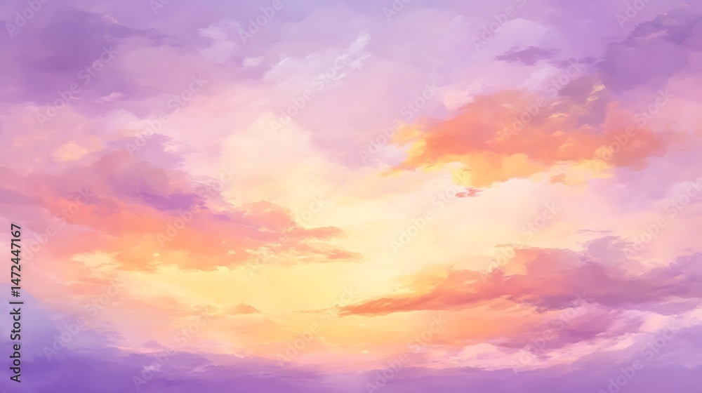 Obraz premium Pastel Sunset Sky Cloudscape. (11)