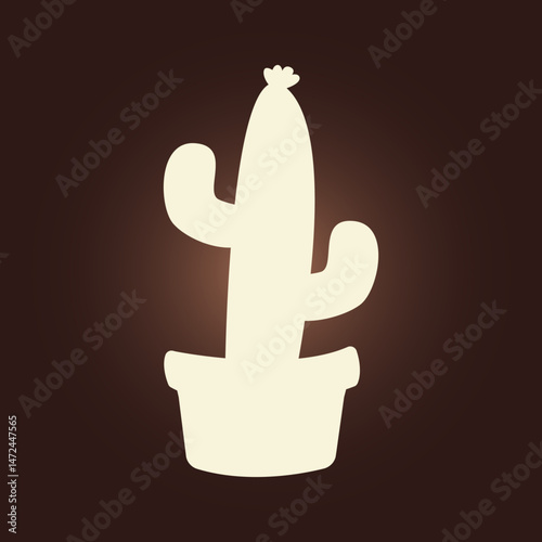Cactus trendy artwork perfect abstract vector illustration colorful useful design