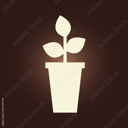 Plant pot trendy artwork perfect abstract vector illustration colorful useful design