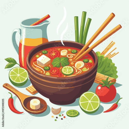 soup, food, asian, shrimp, bowl, cuisine, chili, delicious, spicy, thai, fresh, lime, background, meal, lunch, traditional, prawn, dinner, healthy, thailand, gourmet, asia, cooking, tom yum, tom, thai