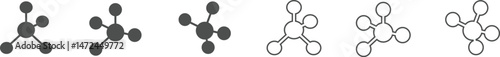 Molecule flat icon set, Chemistry science, molecular structure