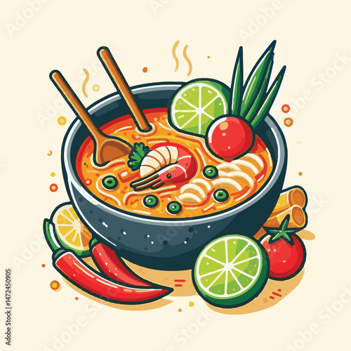 soup, food, asian, shrimp, bowl, cuisine, chili, delicious, spicy, thai, fresh, lime, background, meal, lunch, traditional, prawn, dinner, healthy, thailand, gourmet, asia, cooking, tom yum, tom, thai