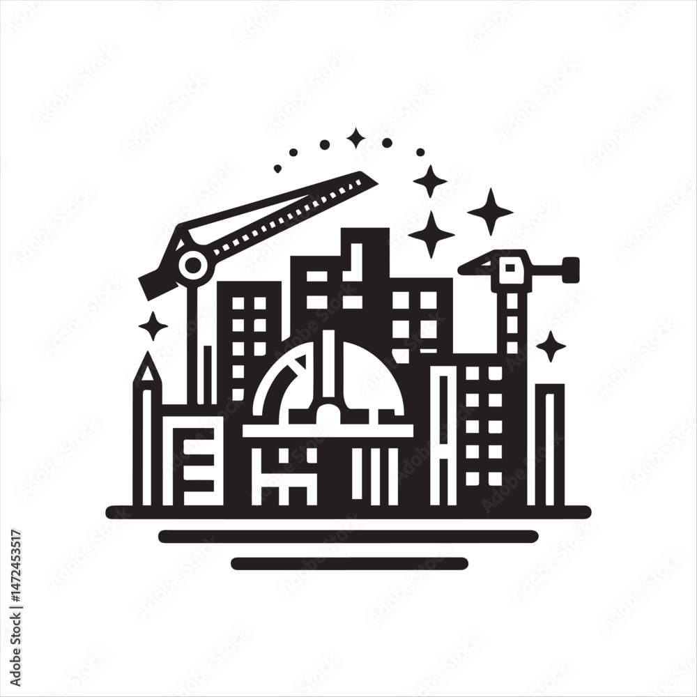 Obraz premium editable construction logo vector