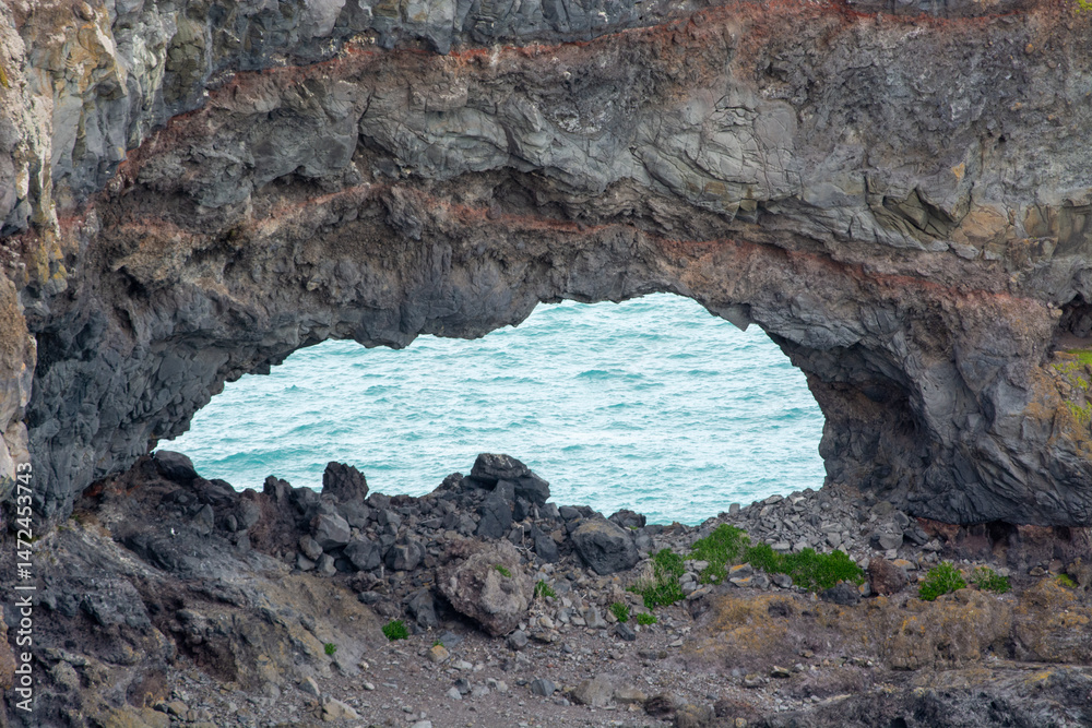 Natural Rock Arch Overlooking Ocean Natural Rock Arch Overlooking Ocean