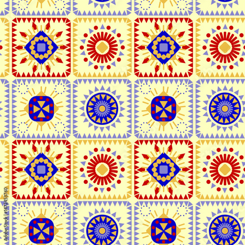 Mexican multicolored Latin American background in the form of diamonds without a background